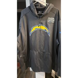 Nike NFL Los Angeles Chargers on field Crucial Catch Cancer Hoodie Mens 3XL
